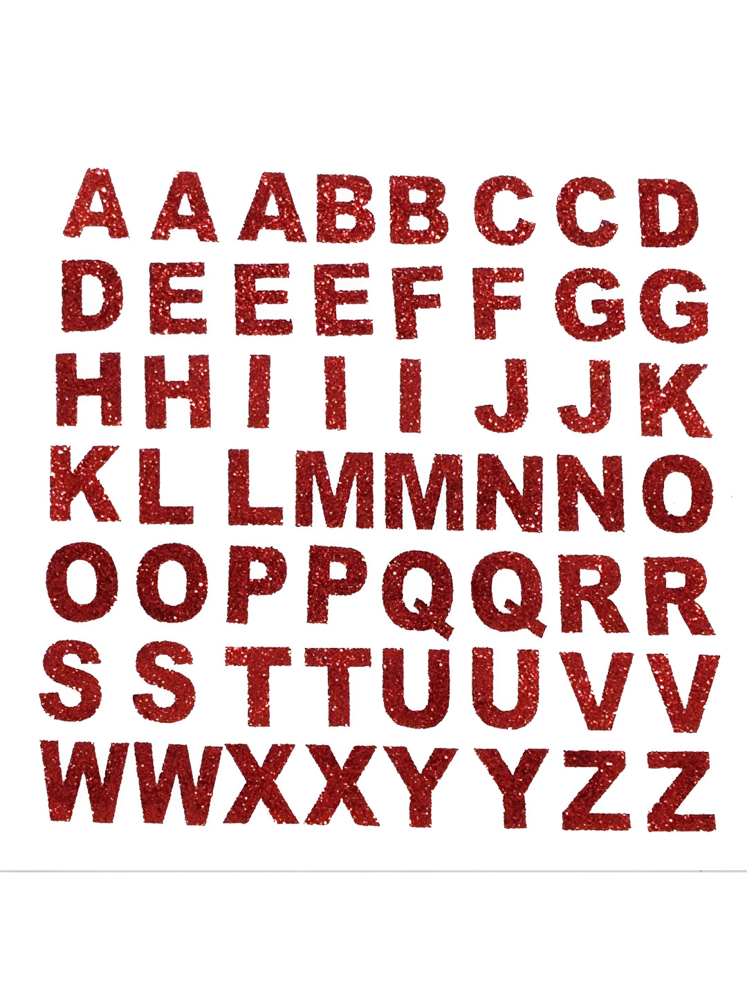 Comet Busters Red Self Adhesive Uppercase Glitter Alphabets 3D Stickers