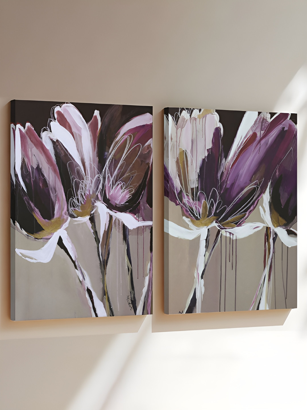 Art Street Rustic Dancing Canvas 2 Pcs Wall Rectangle Paintings Wall Art - 16x12In