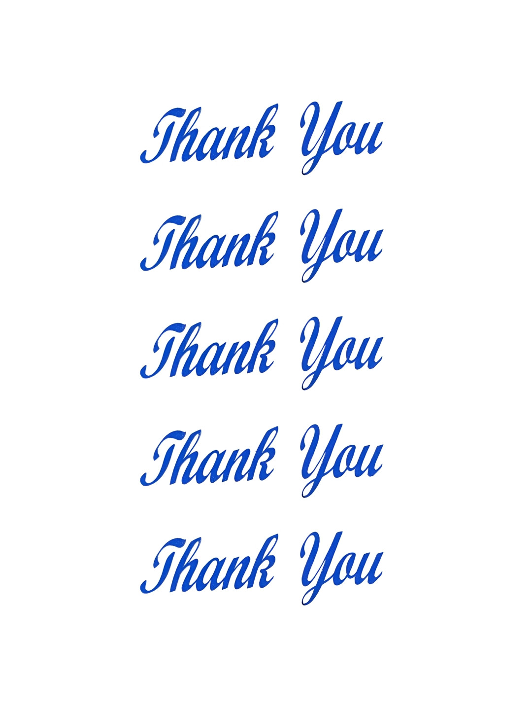 Comet Busters Blue 5 Pieces Thank You Self-Adhesive Craft Accessories