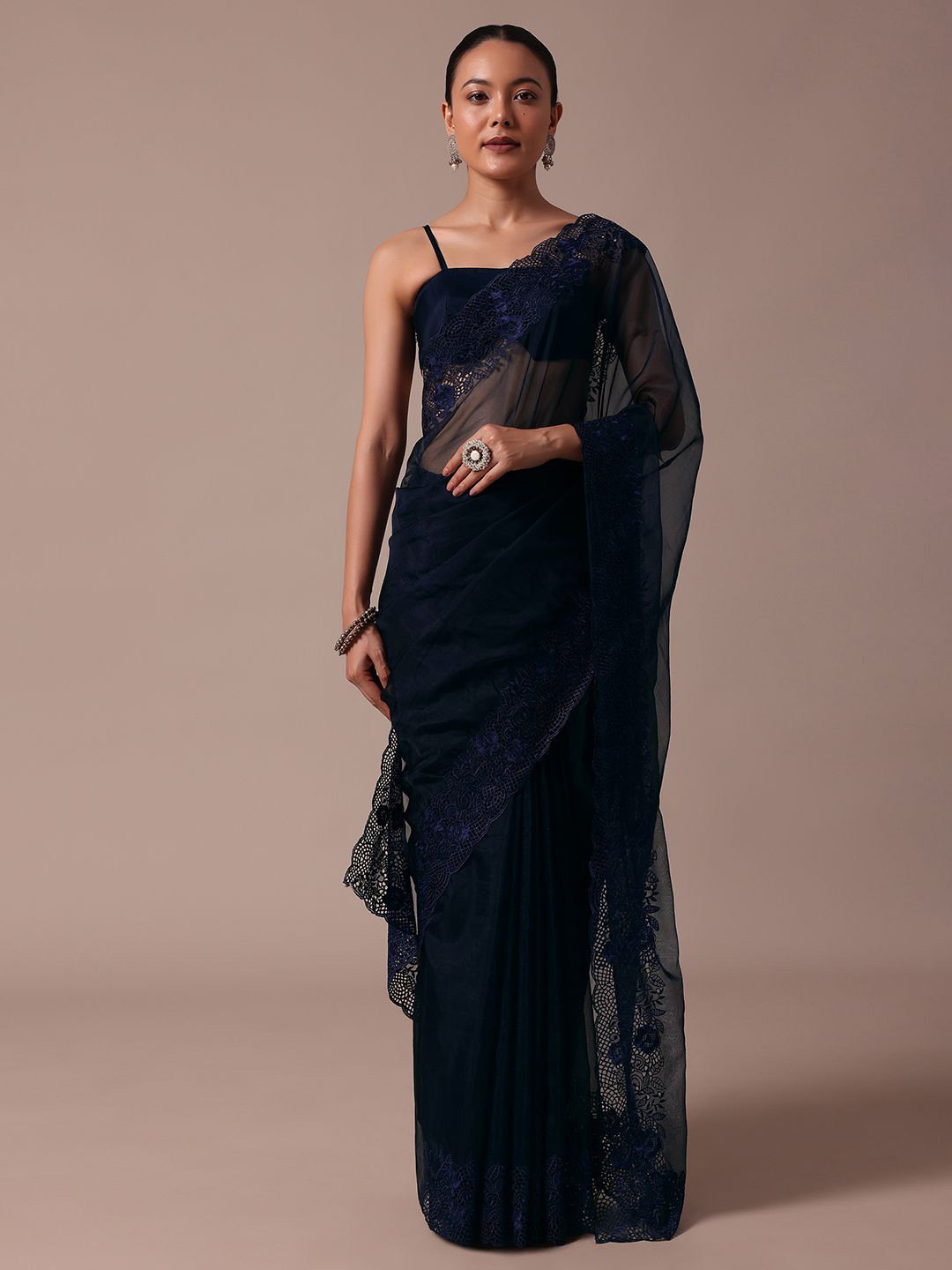 KALKI Fashion Embroidered Organza Saree