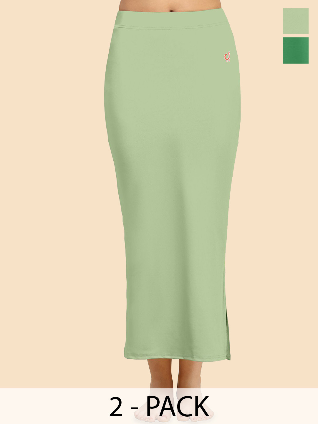 Trendmalls Pack of 2 Straight Mermaid-Fit Saree Shapewear