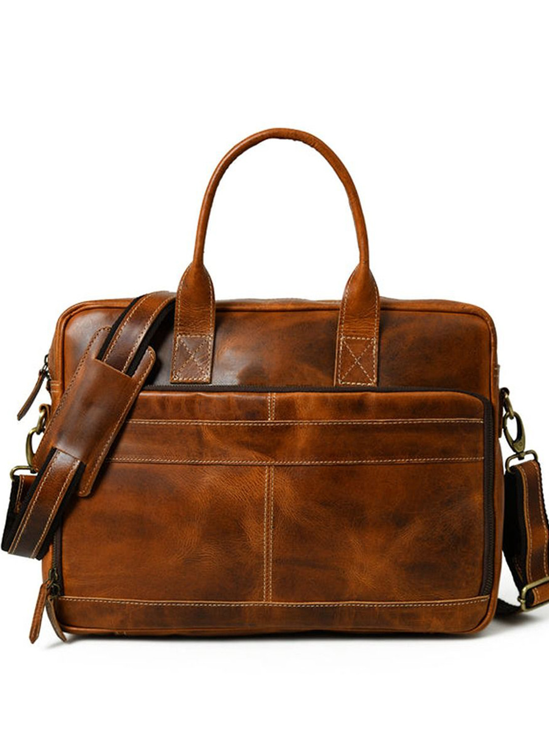 MaheTri Unisex Bison Elite Leather Laptop Bag