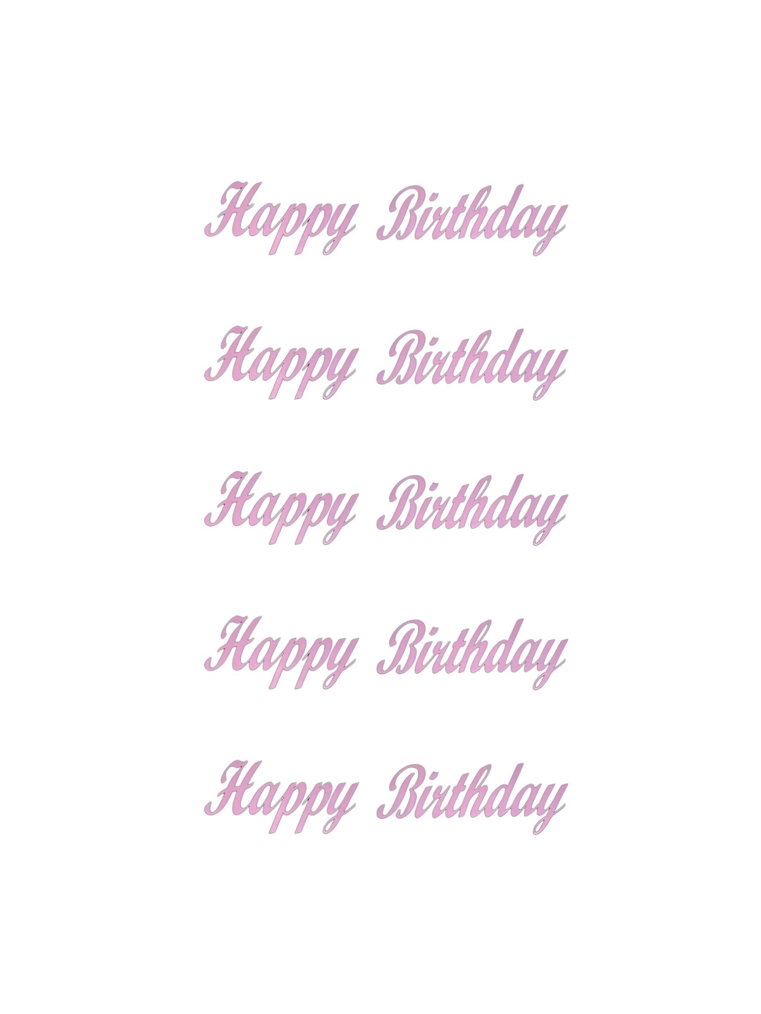 Comet Busters Pink 5 Pieces Happy Birthday Self-Adhesive Stickers