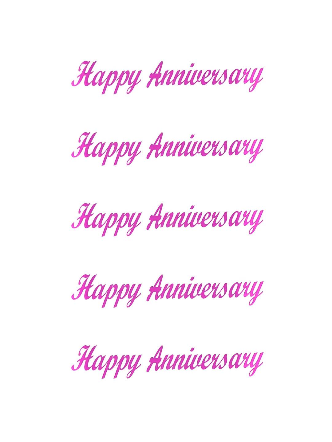 Comet Busters Pink 5 Pieces Happy Anniversary Self-Adhesive Stickers