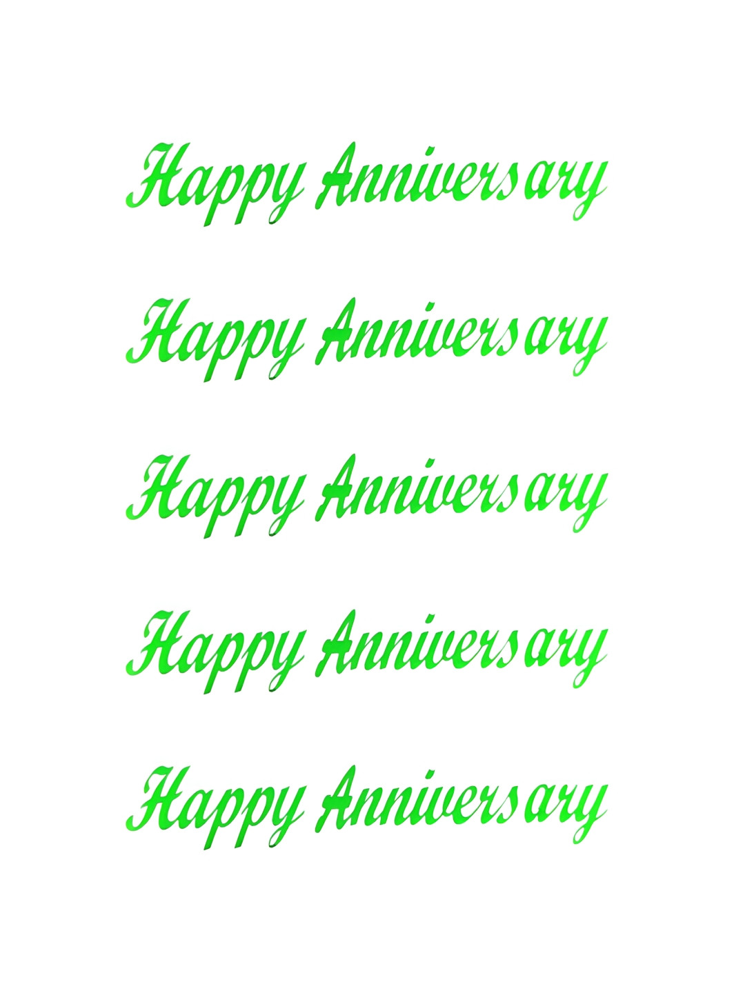 Comet Busters 5Pcs Green Happy Anniversary Self-Adhesive Stickers