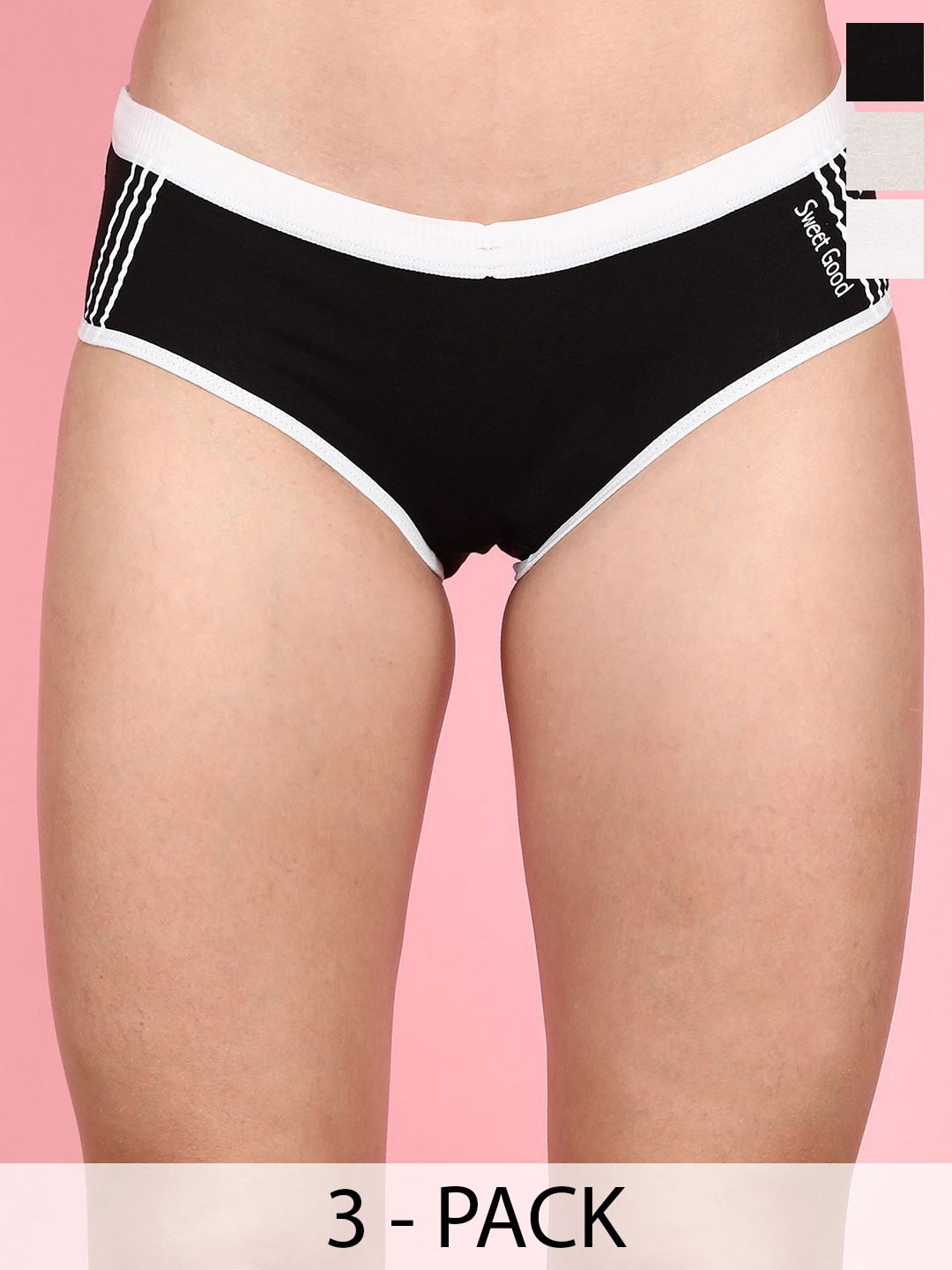 wincly fashion Pack Of 3 Hipster Briefs SWEET/GOOD/PO3/M