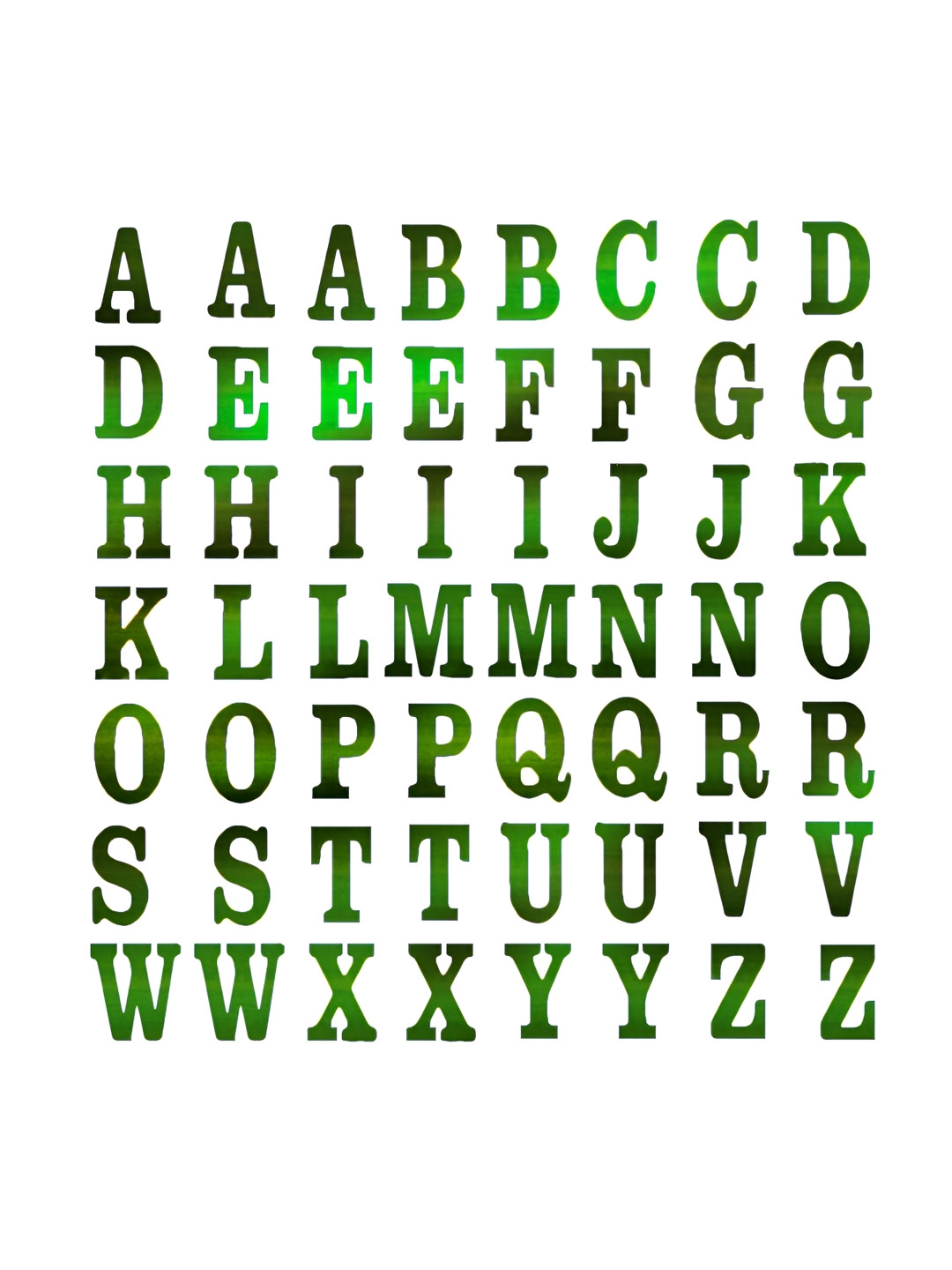 Comet Busters Green Printed Self-Adhesive Alphabet Wall Sticker