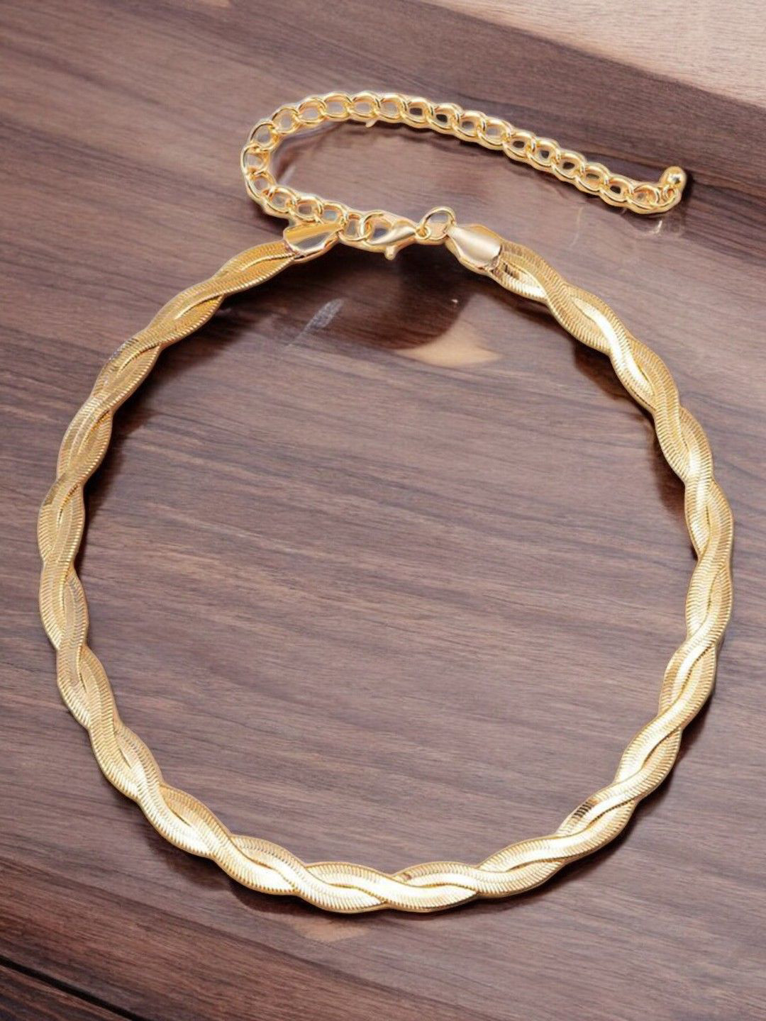 OOMPH Layered Interwoven Snake Chain Choker Necklace