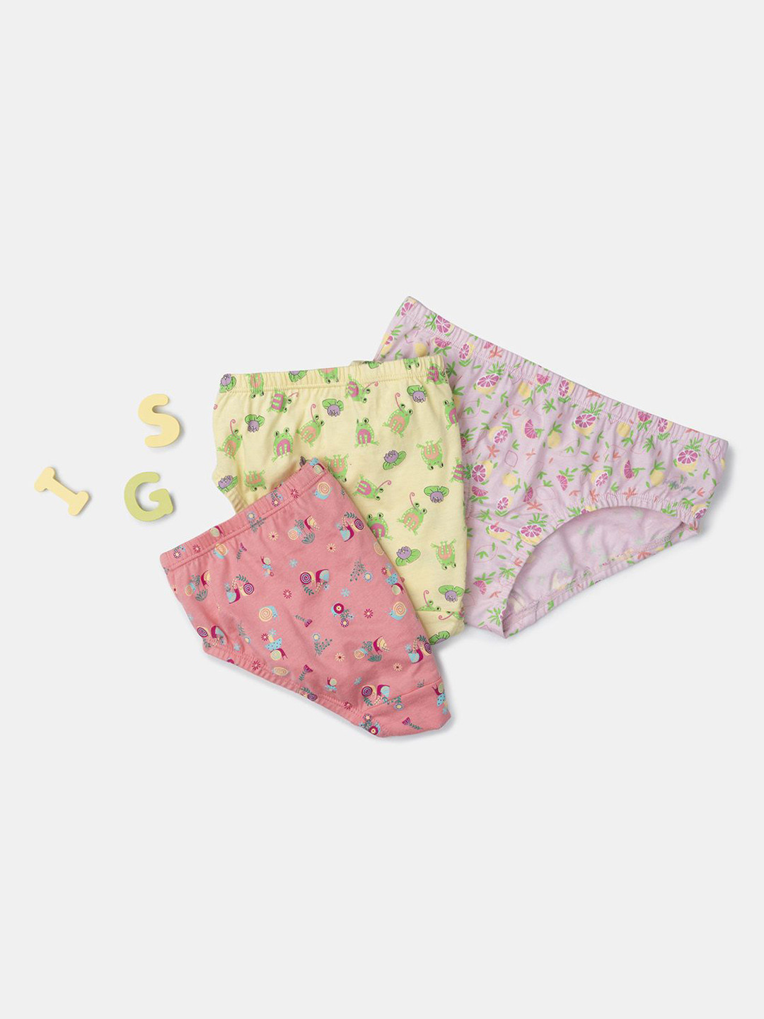 Jockey Girls Pack of 3 Super Combed Cotton Panty with Ultrasoft Waistband-SG01