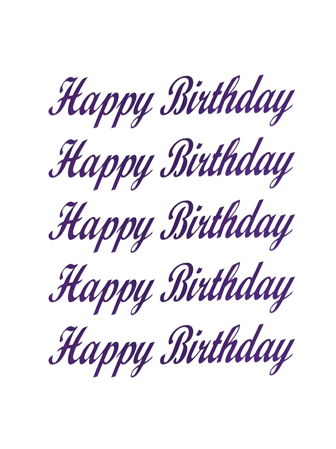 Comet Busters Purple 5 Pieces Happy Birthday Self-Adhesive Stickers