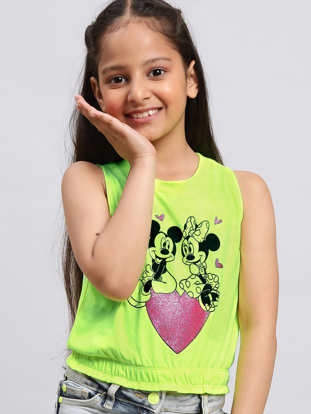 Kids Ville Mickey And Friends Sleeveless Printed T-Shirt Top