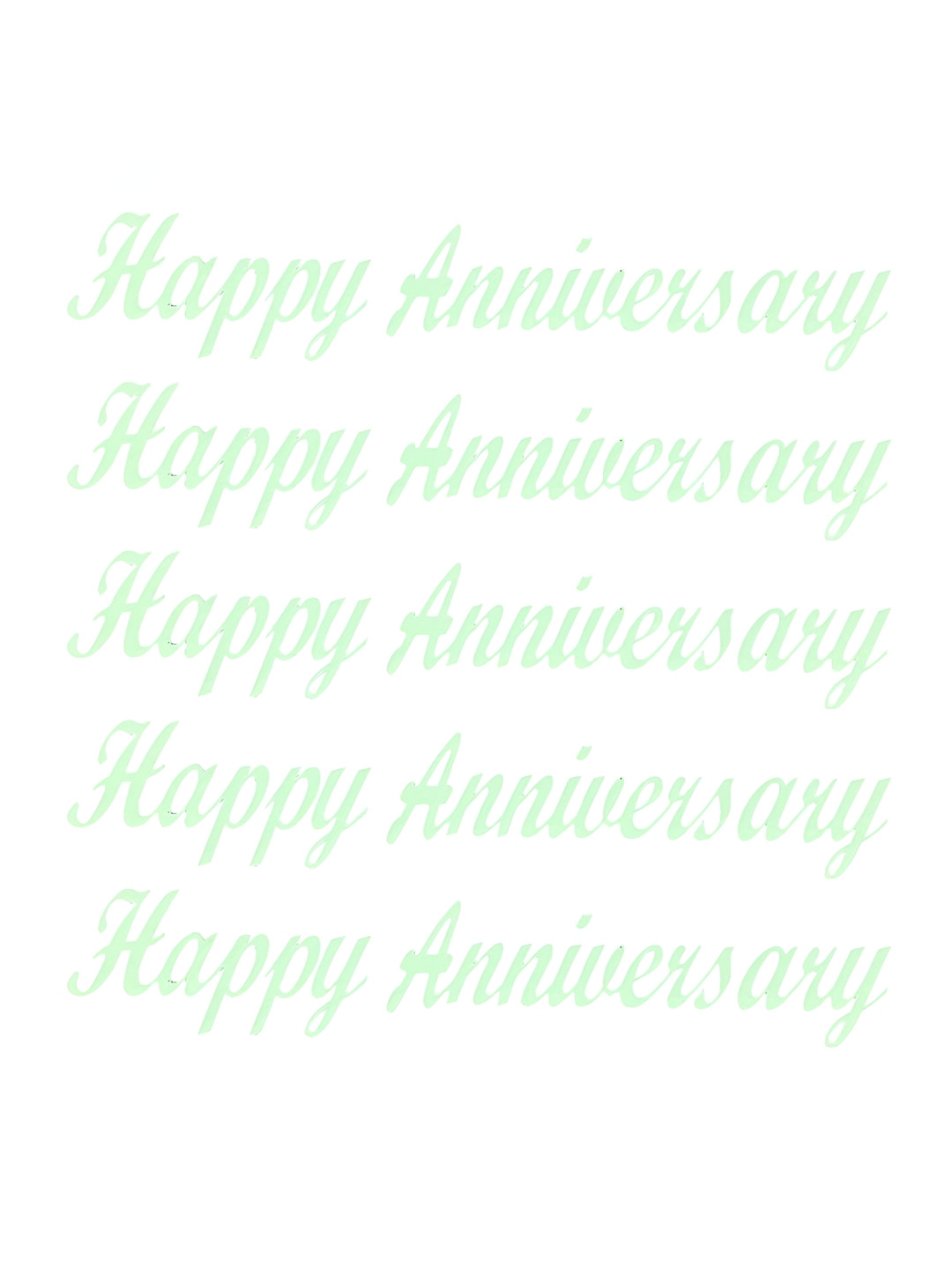 Comet Busters Green Printed Self-Adhesive Happy Anniversary Wall Sticker