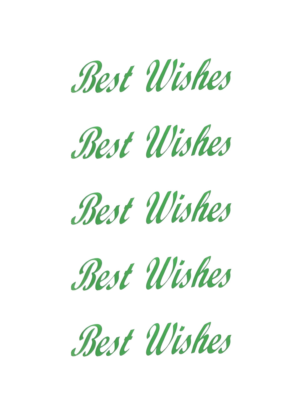 Comet Busters Green 5 Pieces Best Wishes Self-Adhesive Craft Accessories