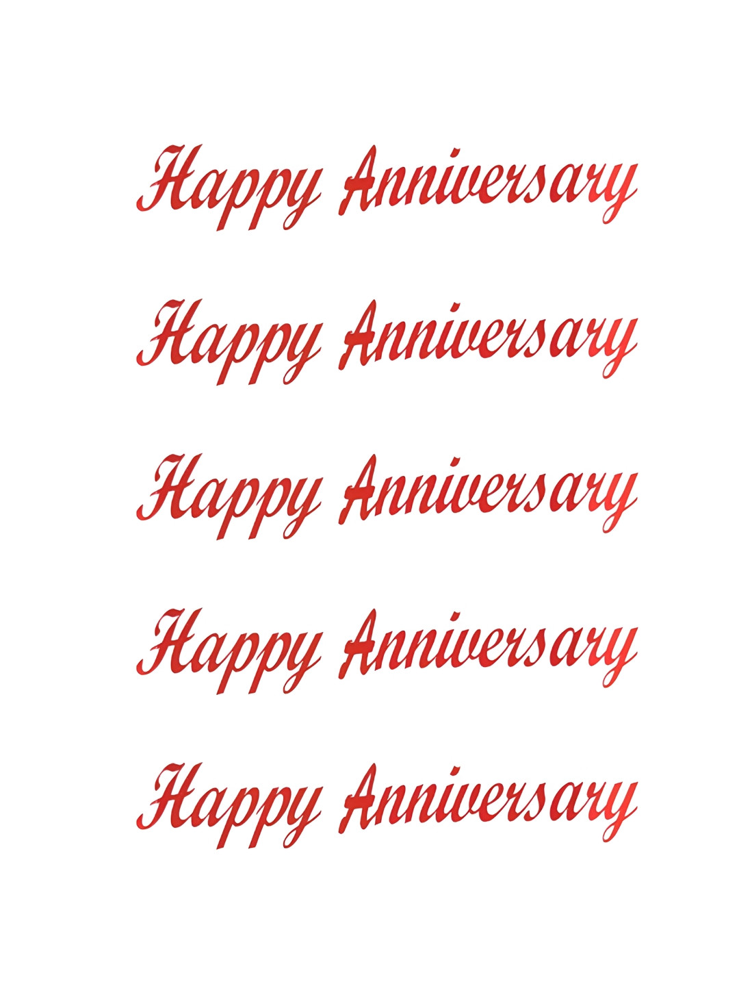 Comet Busters Red 5 Pieces Happy Anniversary Printed Craft Accessories Stickers