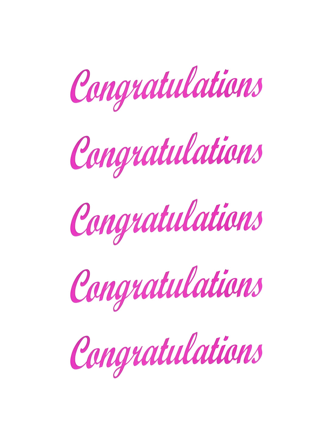 Comet Busters 5Pcs Pink Congratulations Self-Adhesive Stickers