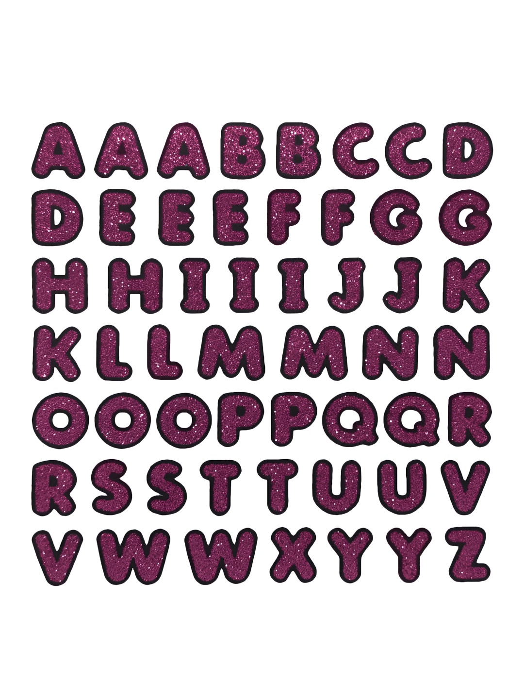 Comet Busters Red & White Printed Self-Adhesive Glitter Uppercase Alphabet Stickers