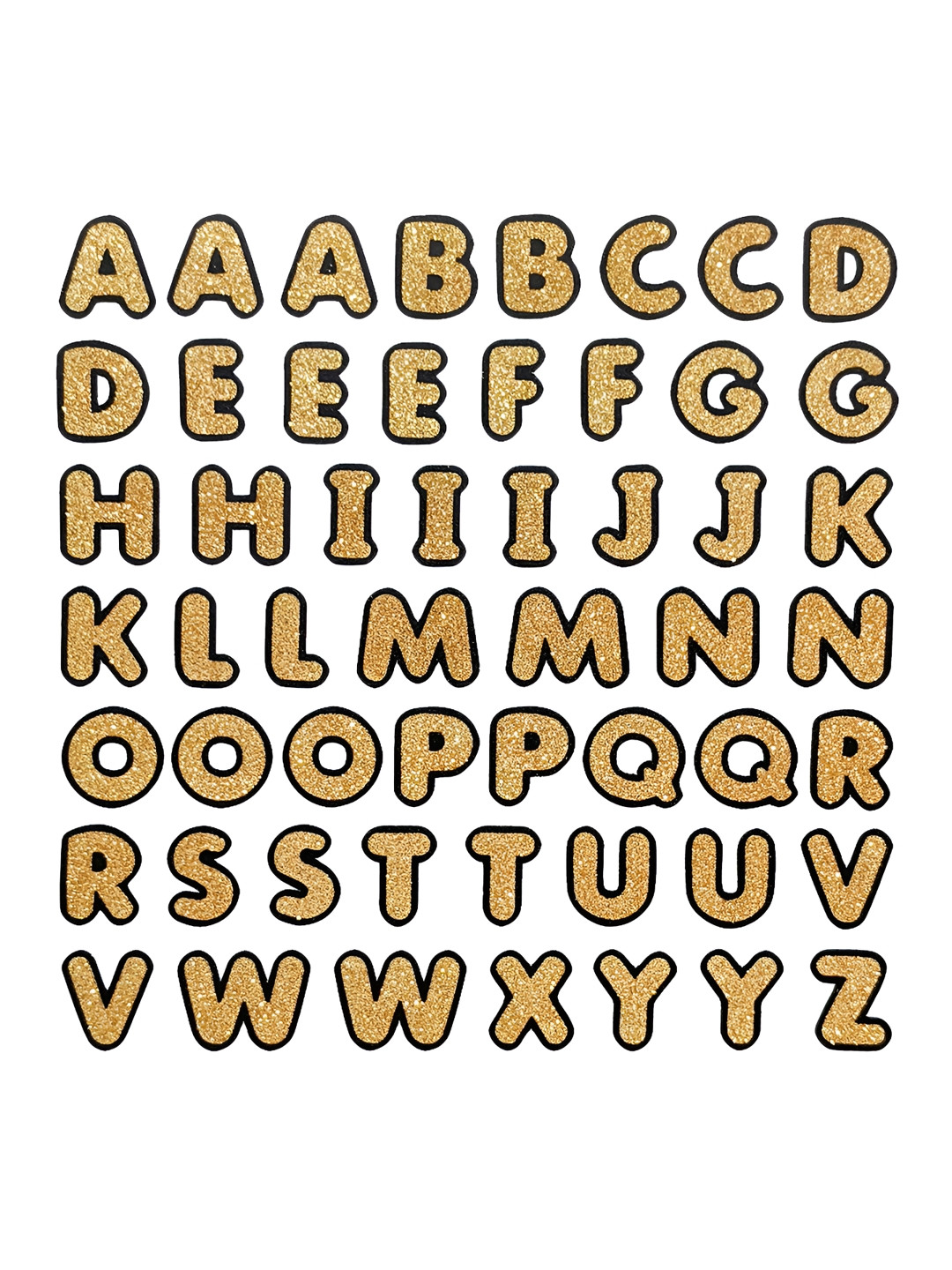 Comet Busters Gold Toned Alphabet Self-Adhesive Stickers
