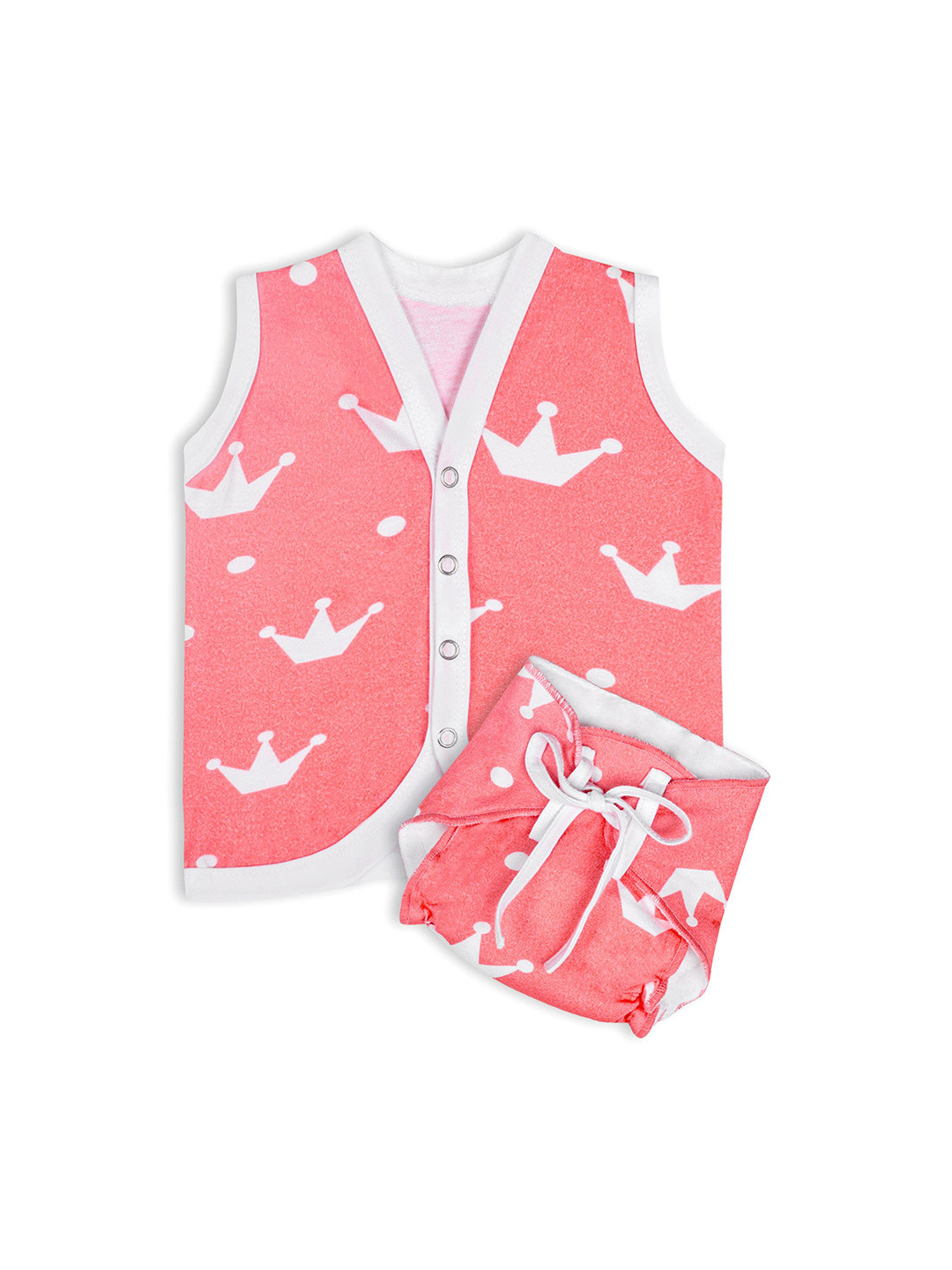 Yellow Doodle Infant Cotton Jhabla & Nappy