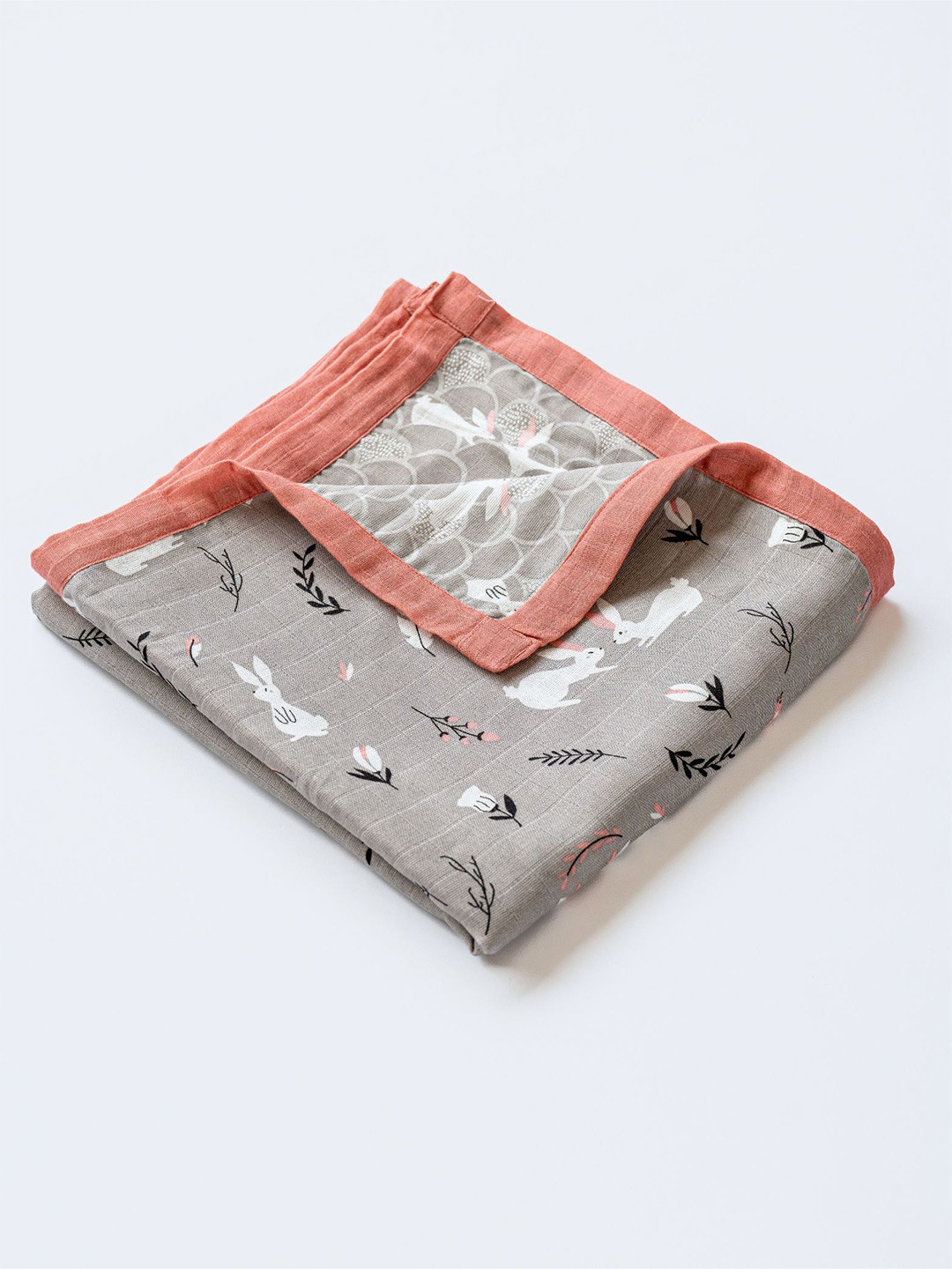 cocoon care Gunmetal-Toned & White Cartoon Characters AC Room 350 GSM Single Bed Blanket