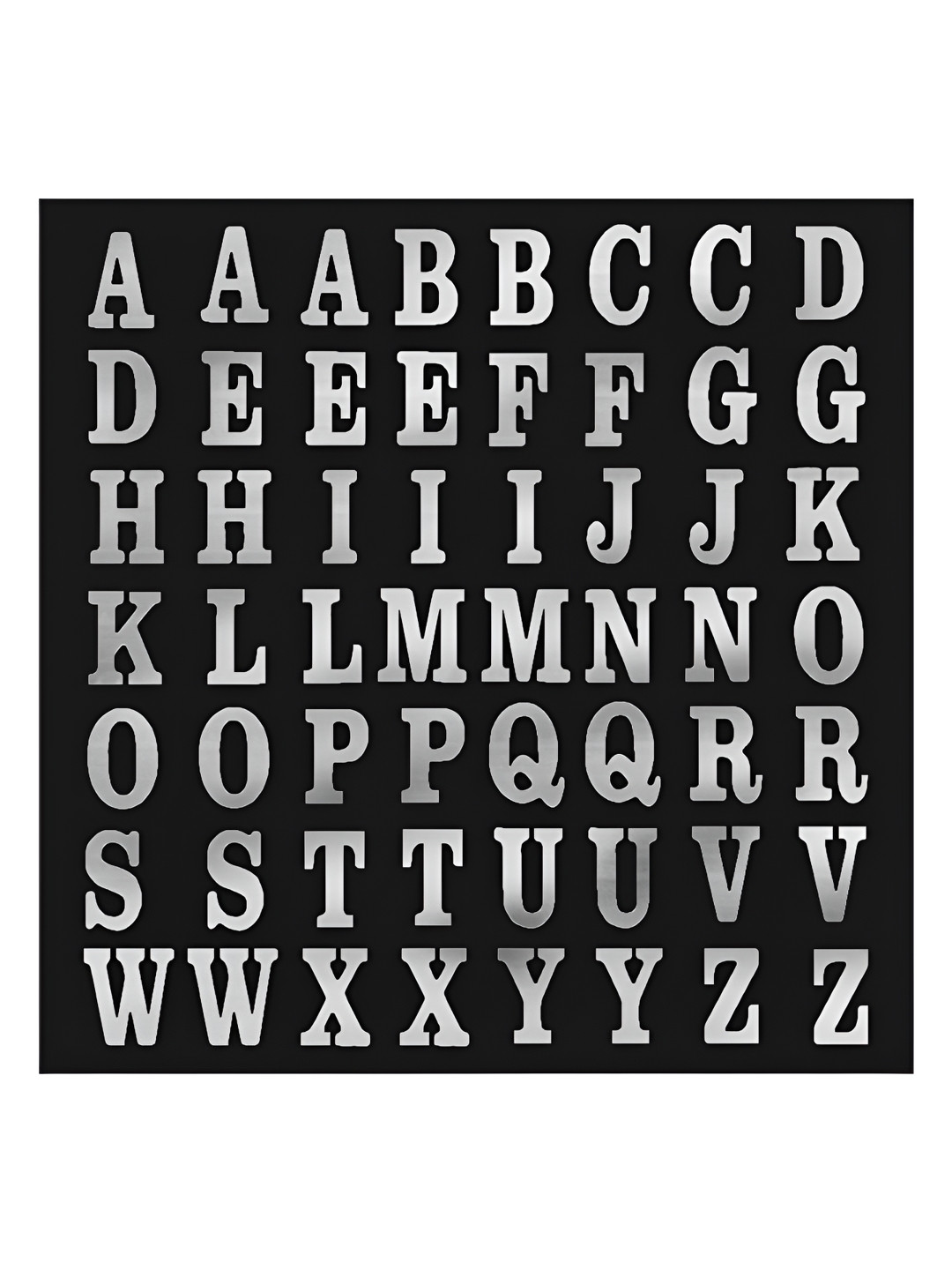 Comet Busters Grey & Black Printed Self-Adhesive Alphabet Wall Sticker