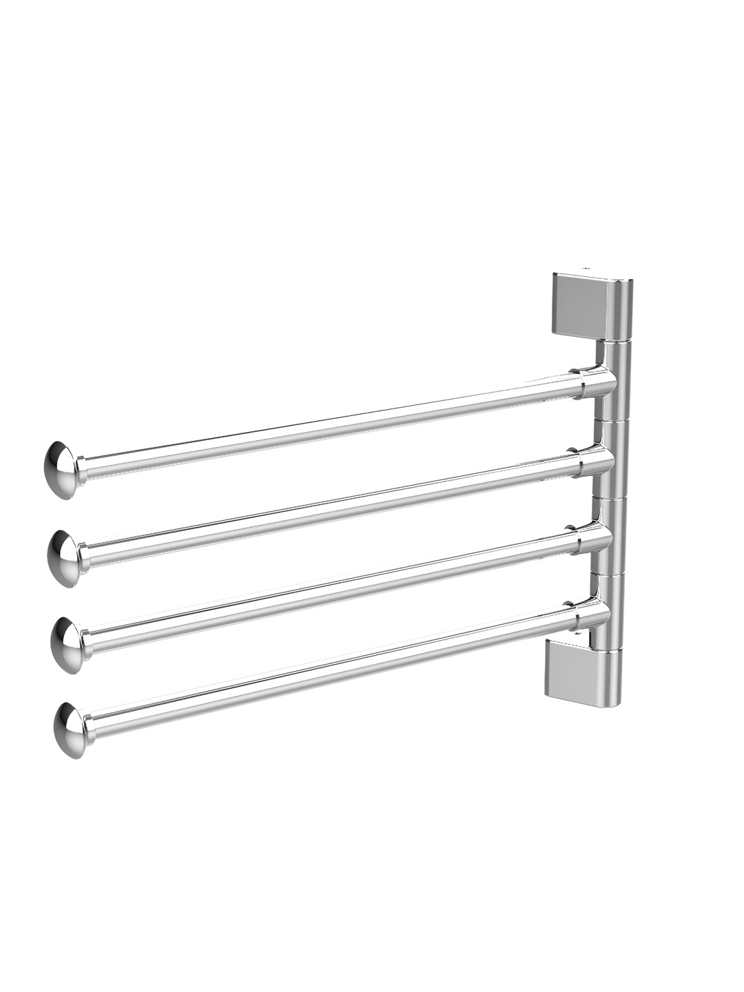 Filox Silver-Toned Stainless Steel Four Arm Wall-Mounted Towel Rod & Napkin Holder
