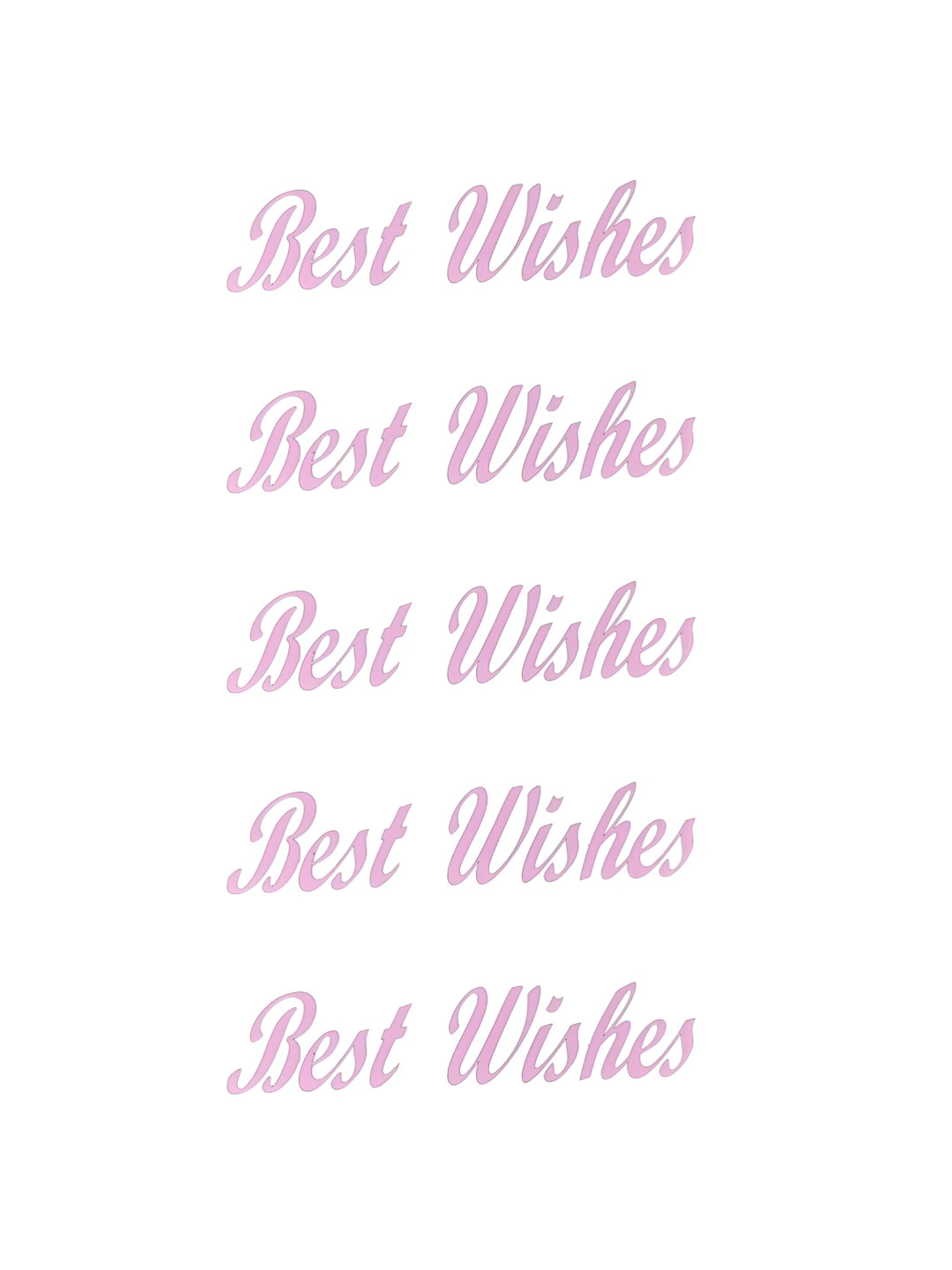 Comet Busters Pink 5 Pieces Best Wishes Self-Adhesive Stickers