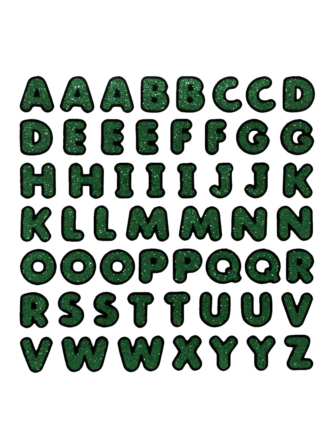 Comet Busters Green Self-Adhesive Uppercase Glitter Alphabet Stickers