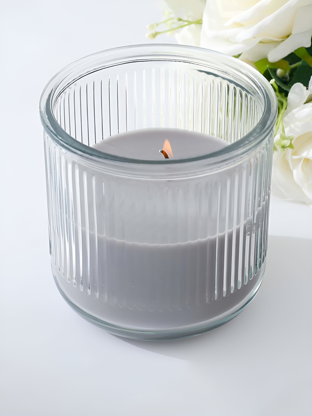 Ekhasa Textured Aroma Soy Wax 1 Wick Black Snake Striped Geometric Regular Jar Candles