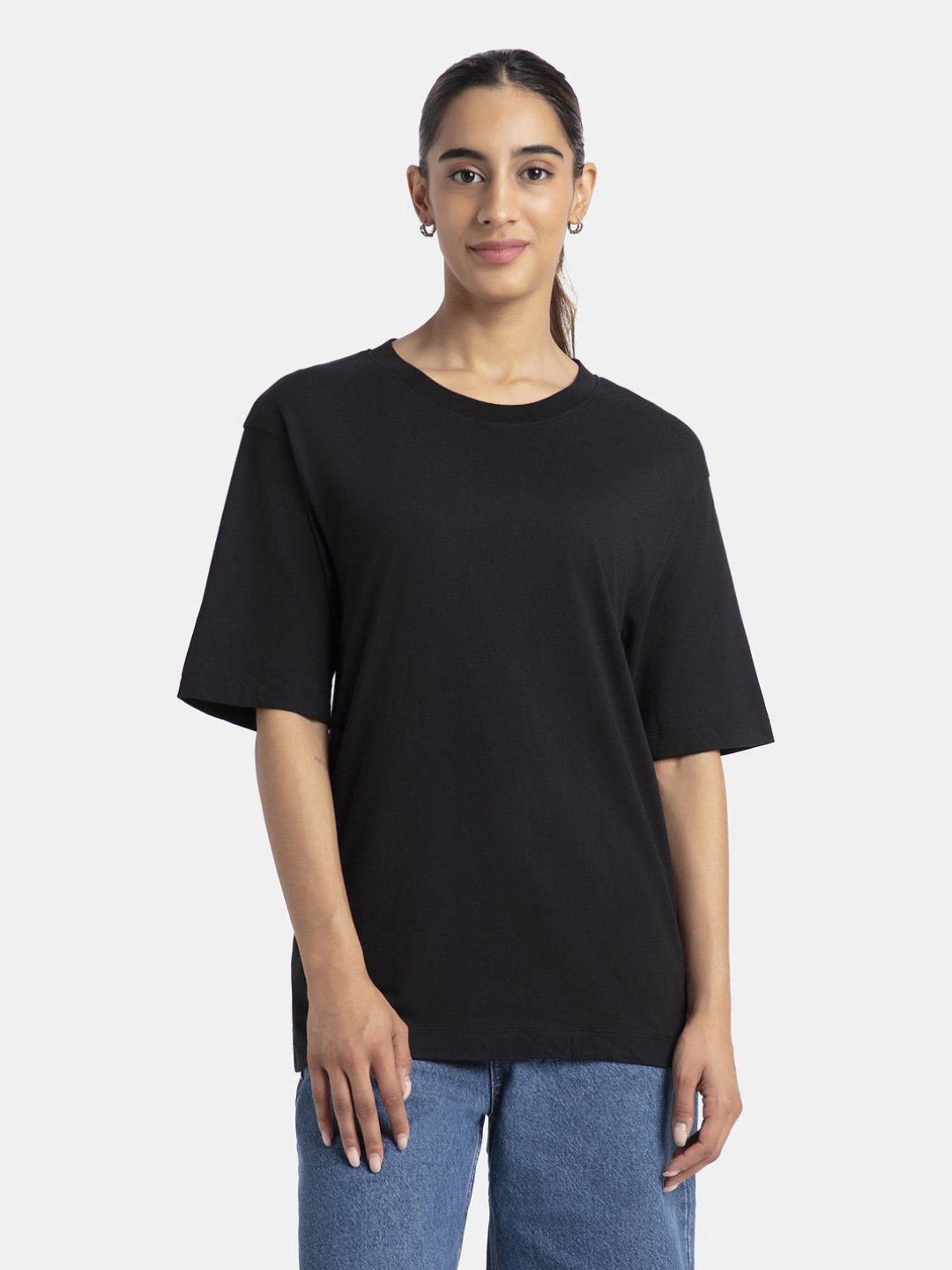 Jockey Super Combed Cotton Oversized Tshirt with Drop Shoulder Styling-A156