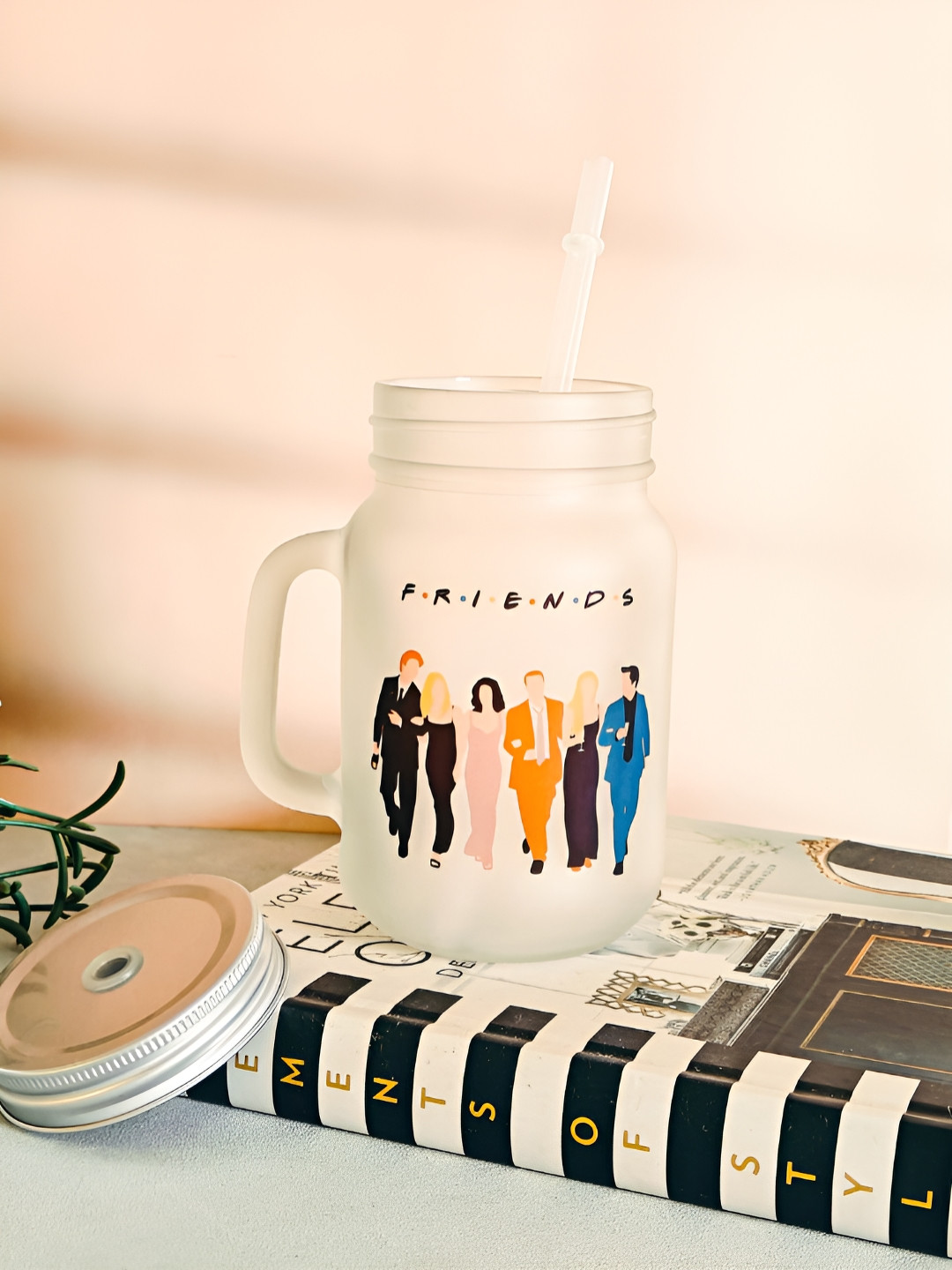 One Posh Home Transparent Graphic Glass Microwave Safe Mug-500ml