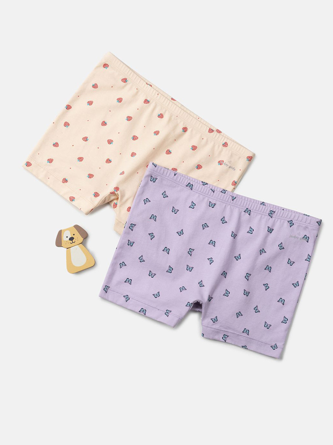 Jockey Girls Pack of 2 Cotton Printed Shorties with Concealed Waistband-SG09