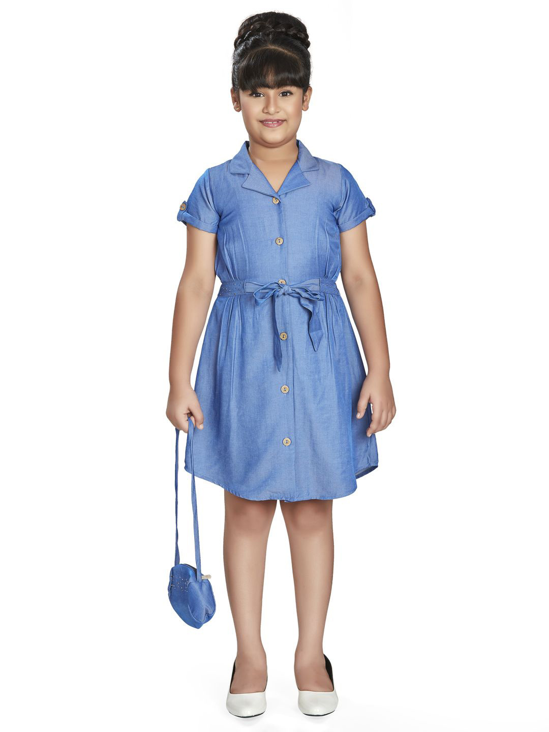 Peppermint Girls Fit and Flare Dress With a Sling Bag