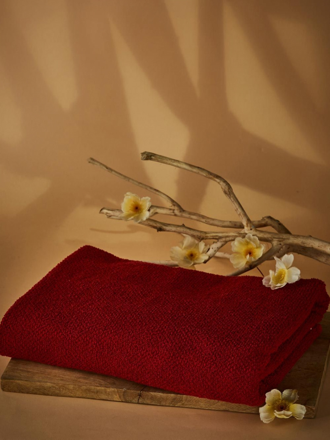 Fabindia Hanah Red Cotton 570 GSM Pile Bath Towel