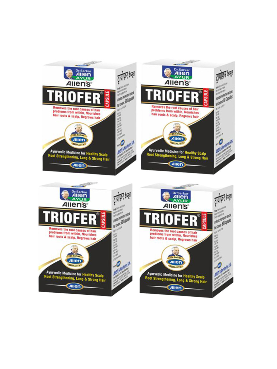 ALLEN Set Of 4 Triofer Hair Care  Capsules-60 Capsules Each