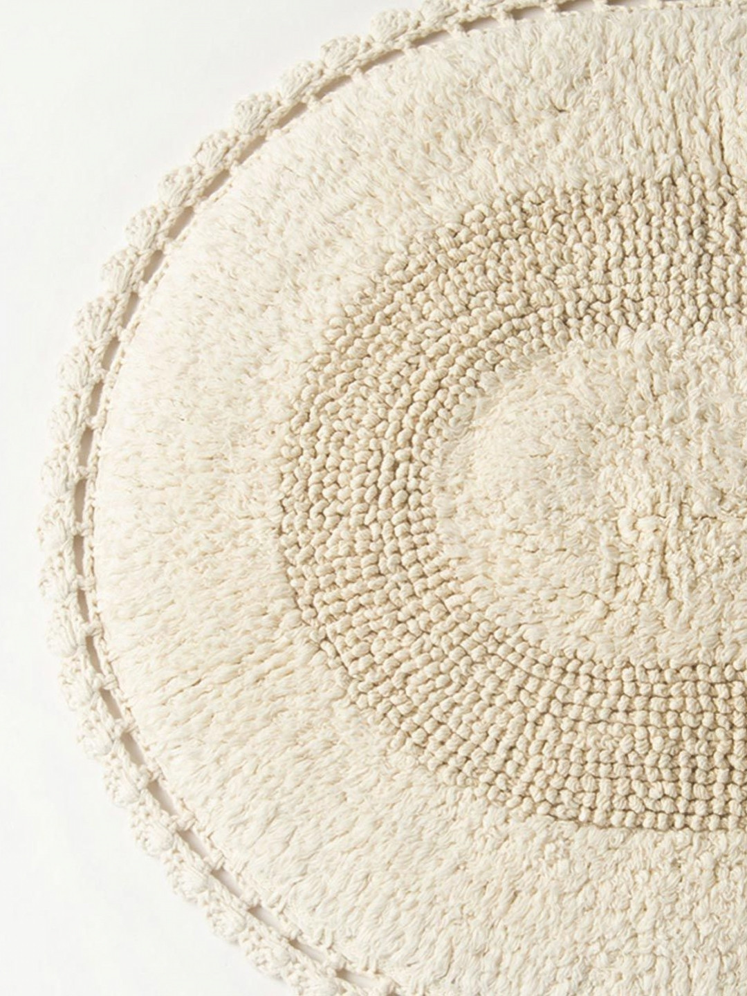 Fabindia Off White Textured 1450 GSM Anti Skid Bath Rugs