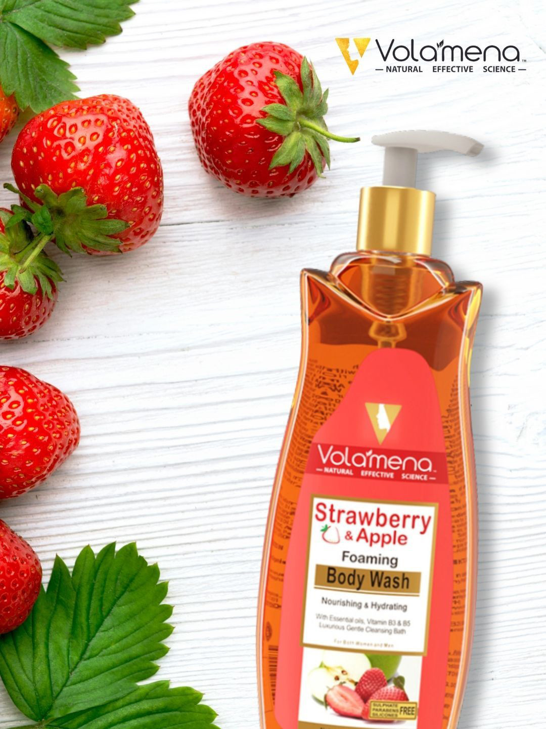 Volamena Strawberry & Apple Foaming Body Wash 300 ml