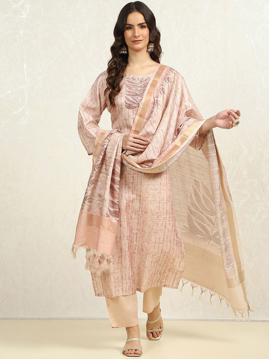 Biba Beads & Stones Embellished Unstitched Dress Material