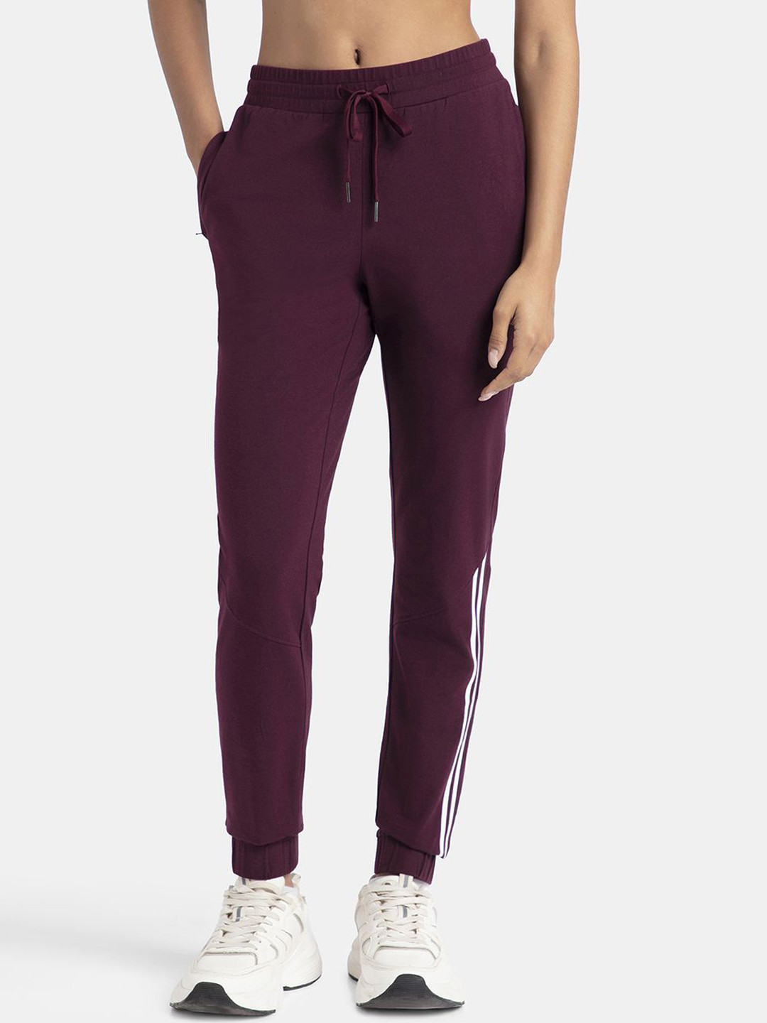 Jockey Women Super Combed Cotton Slim Fit Joggers with Side Pockets -A108