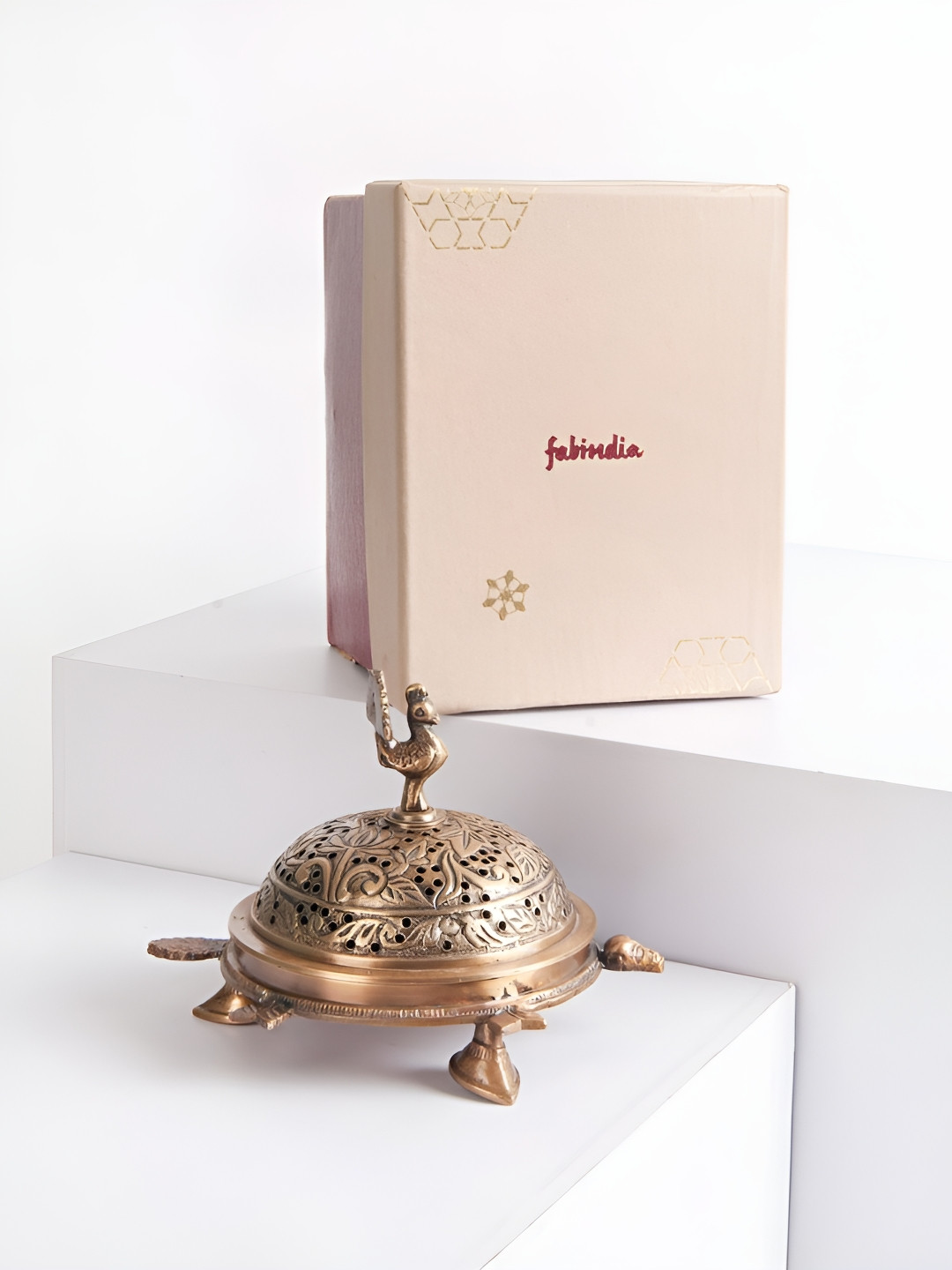 Fabindia Brown Textured Brass Dhoop Dani