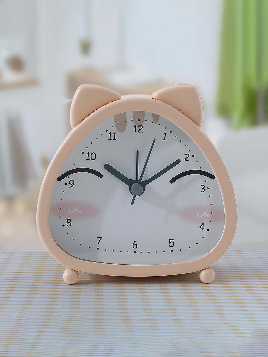 Nostrae by Ekhasa Peach & White Quirky Contemporary Alarm Clock