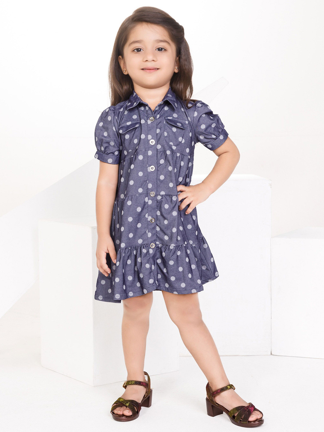 Peppermint Girls Polka Dot A-Line Dress