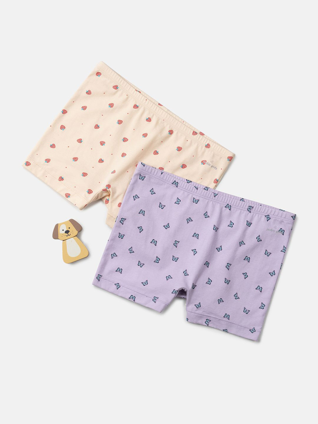 Jockey Girls Pack of 2 Cotton Printed Shorties with Concealed Waistband-SG09