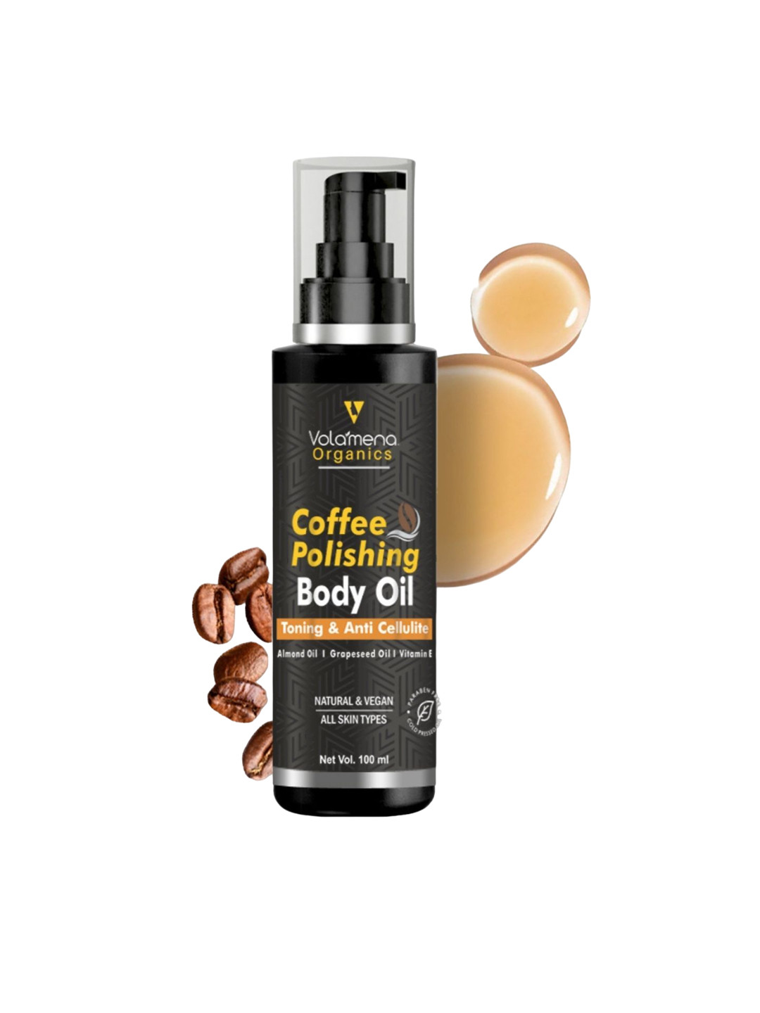 Volamena Coffee Body Polishing Oil For Tonic & Anti Cellulite-100ml