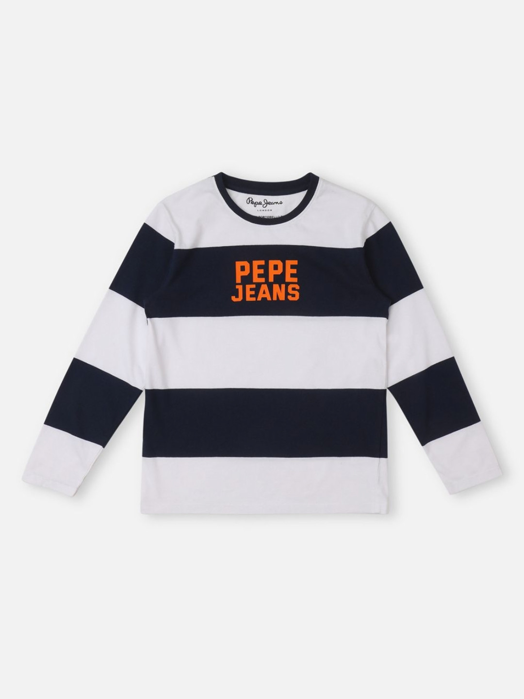 Pepe Jeans Boys Striped Round Neck Cotton T-shirt