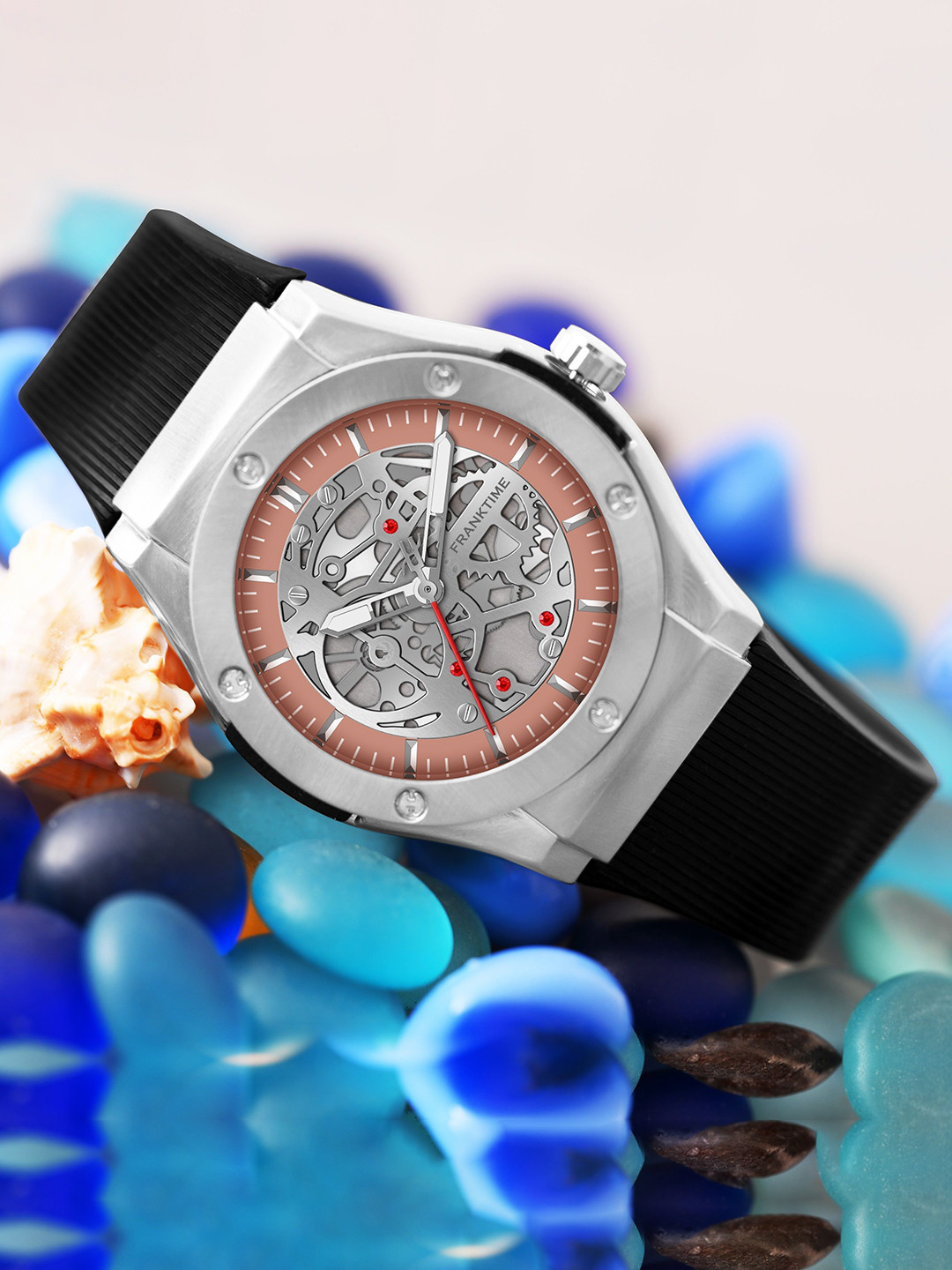 Franktime Men Brass Dial & Straps Analogue Watch FT-0031 SR