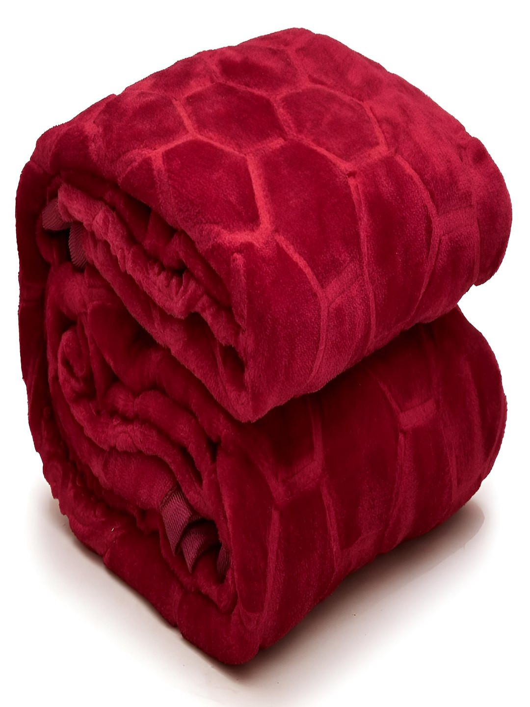 tundwal's Maroon Geometric 200 GSM Heavy Winter Double Bed Blanket