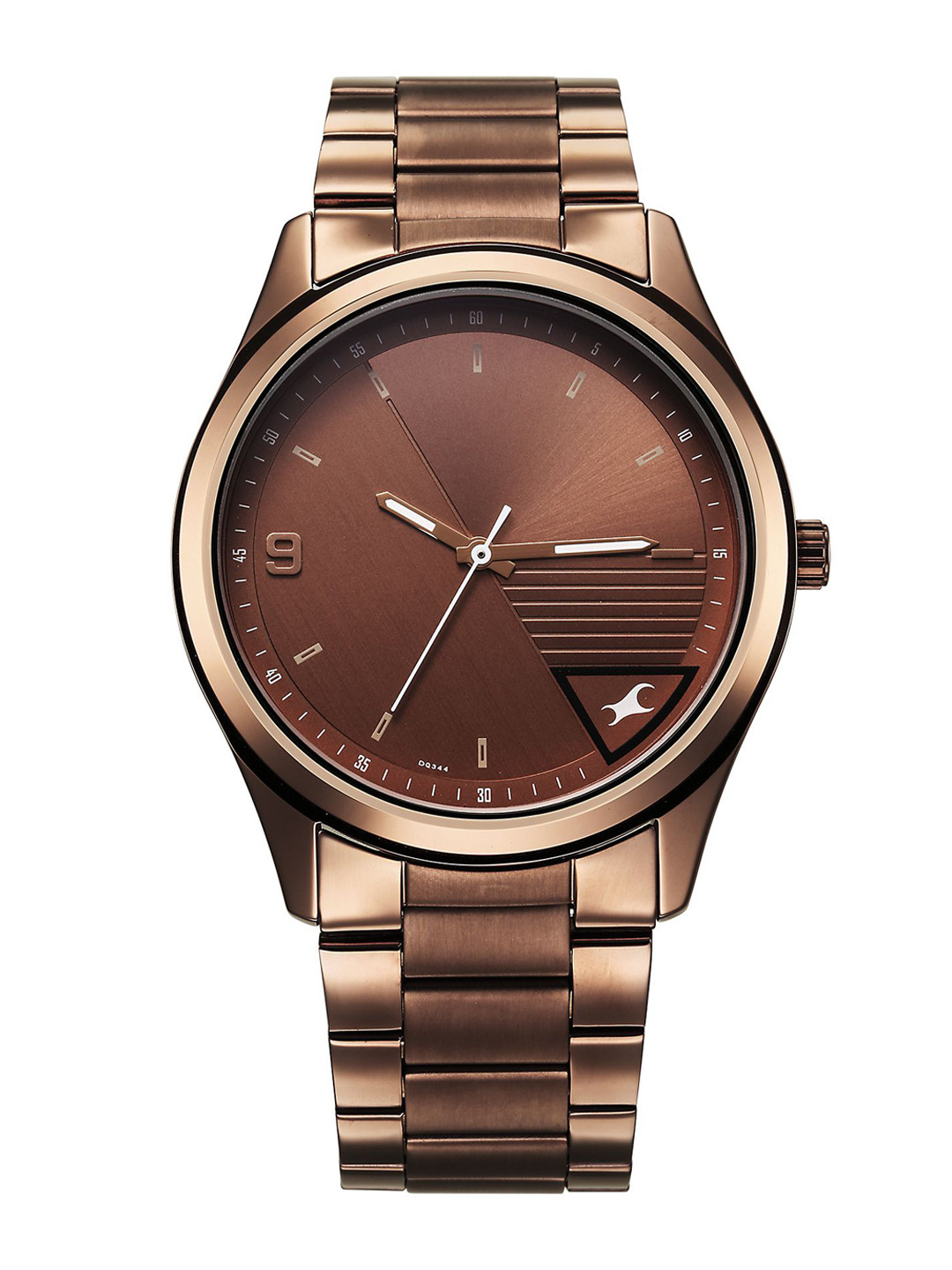 Fastrack Men Brass Dial & Bracelet Style Straps Analogue Watch 3317QM02