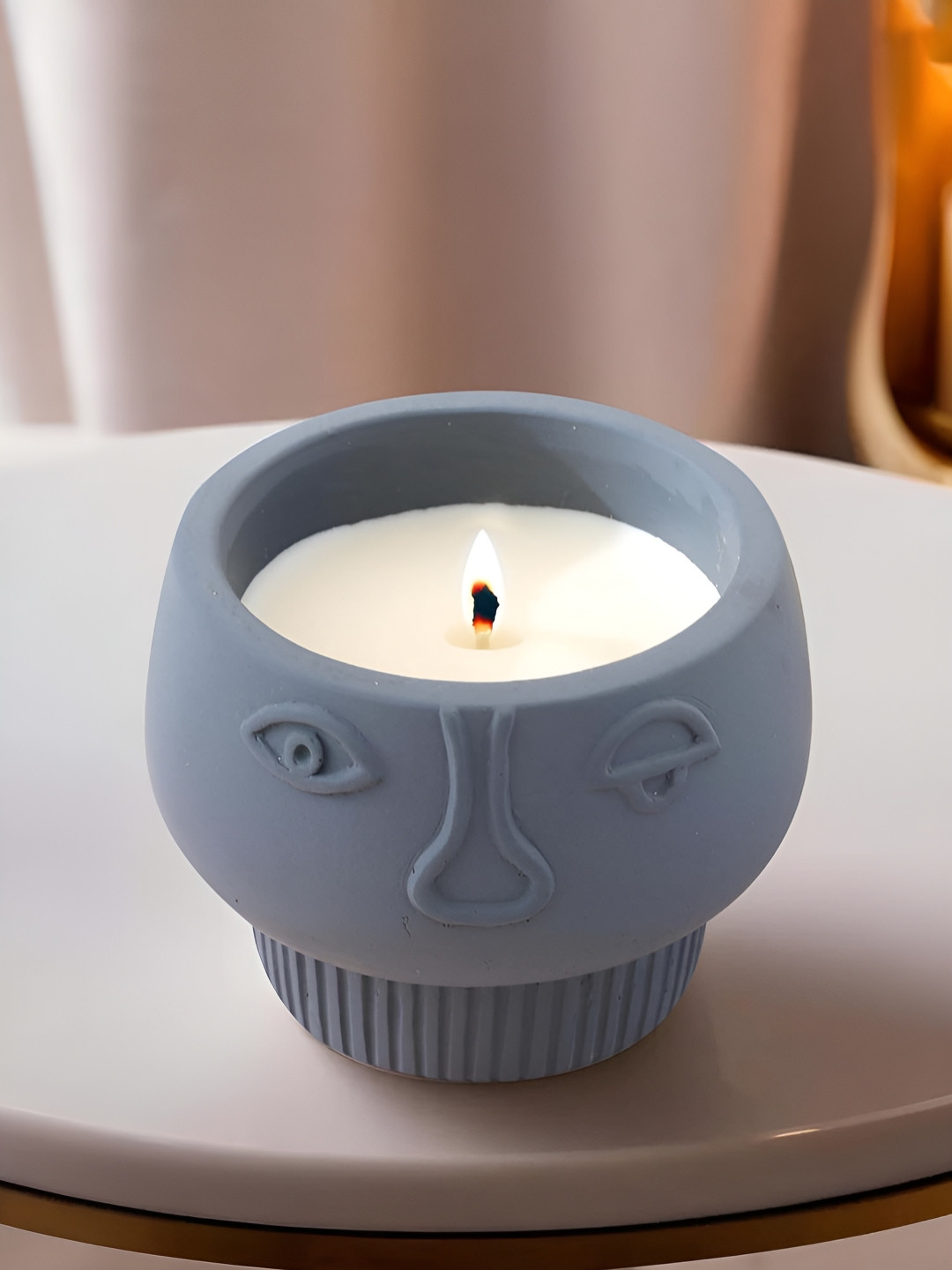 Ekhasa Textured Aroma Soy Wax 1 Wick Black Snake Solid Geometric Regular Jar Candles