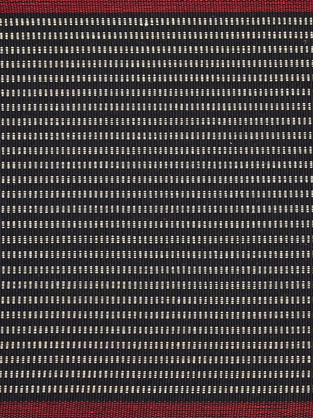 Fabindia Shubikha Black & Maroon Striped Cotton Table Runners