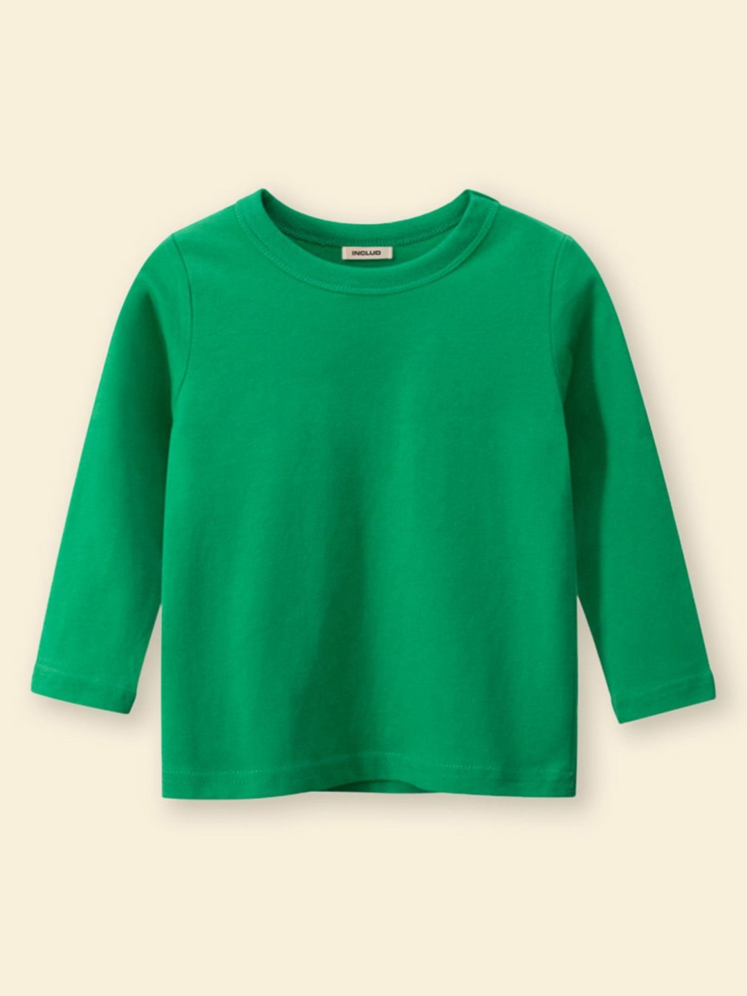 INCLUD Boys Solid Round Neck Cotton T-shirt
